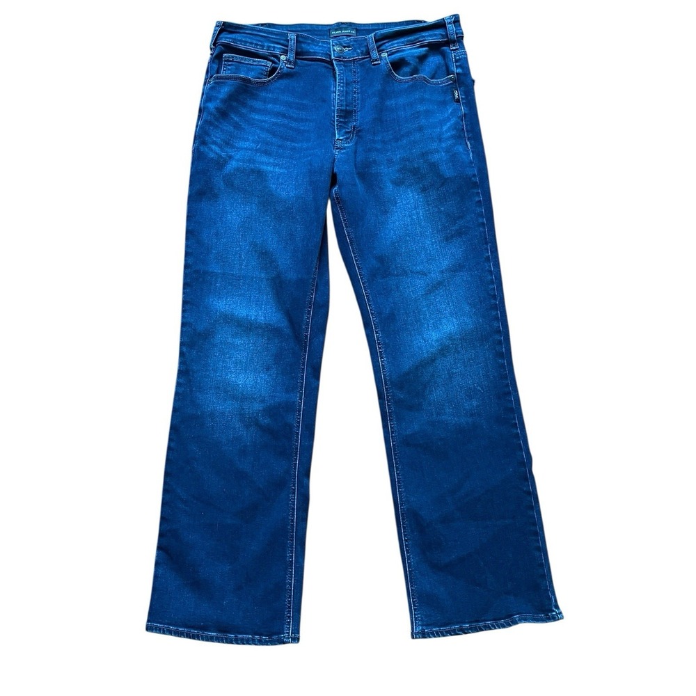 Silver Jeans Mens 34x31 Blue Denim Zac Bootcut Distressed Grunge Cotton